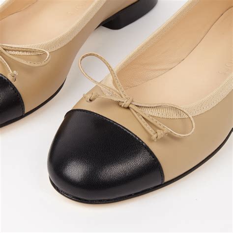 ballerine bicolore beige noir